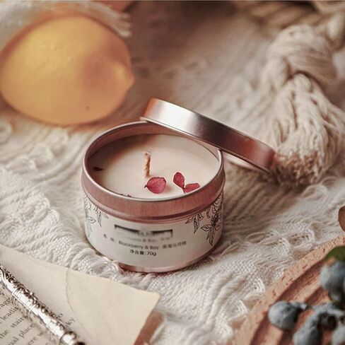 علب شمعة Unixing 8oz، 12 قطعة علب شموع معدنية لشمعة DIY علب حاوية شموع كبيرة لصنع الشموع باللون الأزرق الفاتح والشمبانيا والوردي والذهبي in Saudi Arabia