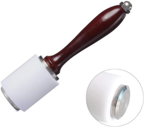 Yaetek Nylon Hammer Leathercraft Carving Hammer Sew Leather Cowhide Tool Kit with Wooden Handle DIY in Saudi Arabia