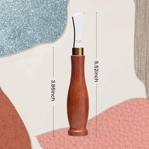 مايبين مجموعة من 4 ادوات لتجعيد حواف الجلد من الستانلس ستيل مع مقبض خشبي للحرف اليدوية المصنوعة يدويا، 1/1.5/2/2.5 ملم in Kuwait