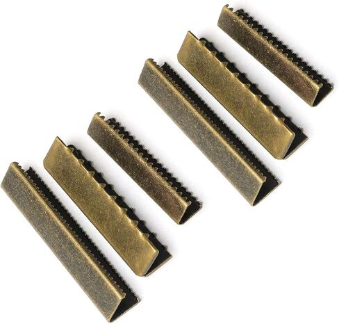 PZRT 6pcs Belt Buckle End Tip For Cotton Webbing Fabric Projects Ending (2 x 30mm + 2 x 35mm + 2 x 40mm), Bronze in Saudi Arabia