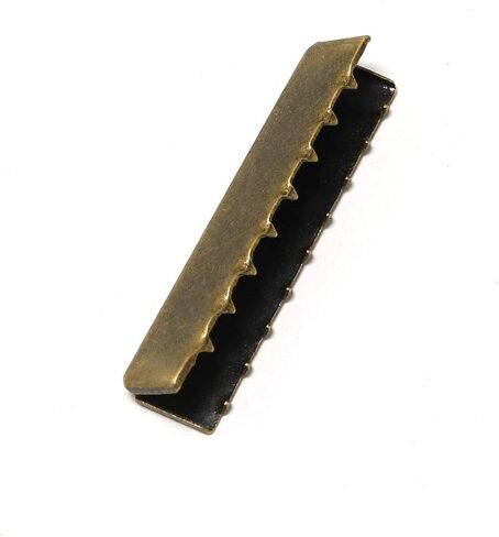 PZRT 6pcs Belt Buckle End Tip For Cotton Webbing Fabric Projects Ending (2 x 30mm + 2 x 35mm + 2 x 40mm), Bronze in Saudi Arabia