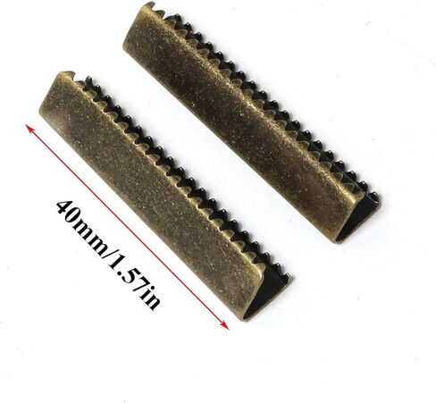 PZRT 6pcs Belt Buckle End Tip For Cotton Webbing Fabric Projects Ending (2 x 30mm + 2 x 35mm + 2 x 40mm), Bronze in Saudi Arabia