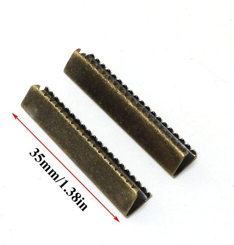 PZRT 6pcs Belt Buckle End Tip For Cotton Webbing Fabric Projects Ending (2 x 30mm + 2 x 35mm + 2 x 40mm), Bronze in Saudi Arabia