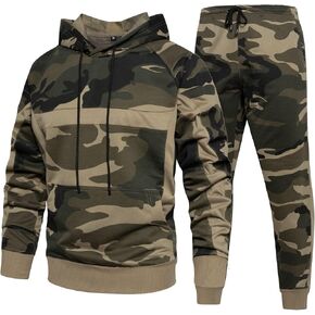 Mens Camo Tracksuit Casual Hooded Track Suits Long Sleeve Hoodie and Sweatpant Jogging Sweatsuit in Saudi Arabia