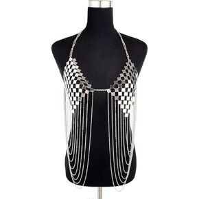 Victray المرأة سباركلي الجسم سلاسل الترتر الجسم سلسلة ملهى ليلي سلسلة الأزياء الجسم مجوهرات الإكسسوار (الفضة) in Kuwait