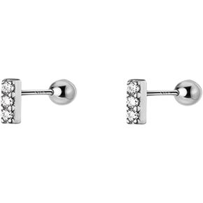 18g Mini CZ Bar Earrings Sterling Silver for Women Girls 14K Gold Plated Minimalist Tiny Short Bars Barbell 3mm Ball Stud Tragus Post Screw Back Hypoallergenic Dainty Piercing Body Jewelry Nickel Free in Saudi Arabia