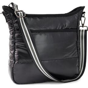 ORAD Puffer Crossbody Bags for Women, Quilted Puffy Handbag Light Winter Down Cotton Padded Shoulder Bag,Crossbody Purses