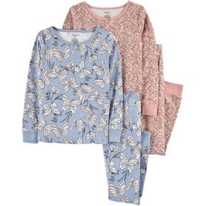 Carter's Toddler and Baby Girls' 4 Piece Cotton Pajama Set