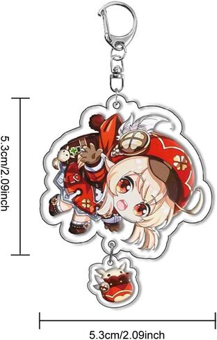 مجموعة سلسلة مفاتيح جينشين امباكت من بيجياوكا، 10 قطع من سلاسل المفاتيح الاكريليك مع دلاية بتصميم شخصيات انيمي جينشين الكرتونية، ملونة، 5.3 × 5.3 سم/ 2.09 انش × 2.09 انش, ملون in Kuwait