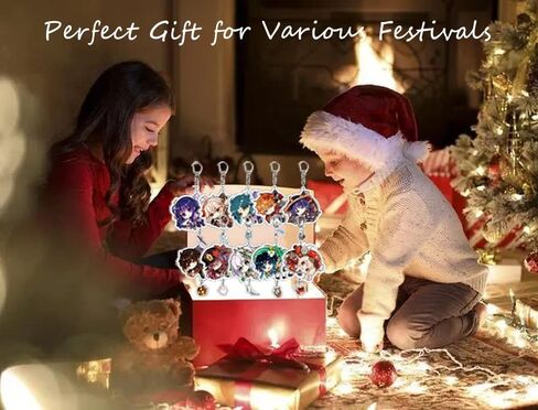 مجموعة سلسلة مفاتيح جينشين امباكت من بيجياوكا، 10 قطع من سلاسل المفاتيح الاكريليك مع دلاية بتصميم شخصيات انيمي جينشين الكرتونية، ملونة، 5.3 × 5.3 سم/ 2.09 انش × 2.09 انش, ملون in Kuwait