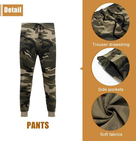 Mens Camo Tracksuit Casual Hooded Track Suits Long Sleeve Hoodie and Sweatpant Jogging Sweatsuit in Kuwait