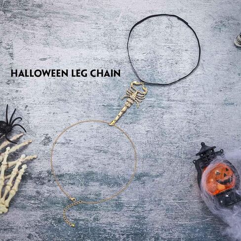 Werhonton حجر الراين الفخذ سلسلة الذهب العقرب الساق سلاسل مثير هالوين مجوهرات الجسم للنساء in Kuwait