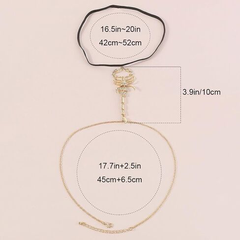 Werhonton حجر الراين الفخذ سلسلة الذهب العقرب الساق سلاسل مثير هالوين مجوهرات الجسم للنساء in Kuwait