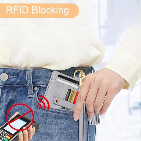 Hicdaw Wristlet Bracelet Keychain Wallet for Women 9 Slots Credit Card Holder Tassel Purse Silicone Key Ring with Gift Box in Saudi Arabia
