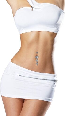 YOVORO 12PCS 14G الفولاذ المقاوم للصدأ استرخى بطن زر خواتم للنساء الفتيات السرة خواتم الحديد ثقب الجسم المجوهرات in Kuwait