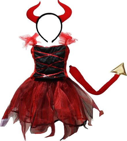 Petitebella Devil Costume Dress 1-12y in Kuwait