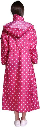 Freesmily Women's Stylish Long Raincoat with Hood and Multi Color Pattern in Kuwait