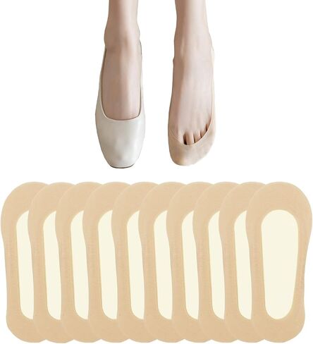 XTBPQMX No Show Non Slip Footies Socks Womens (10 Pairs) Nylon Ultra Low Cut Liner Invisible Socks for Heels Flats Lofers in Kuwait