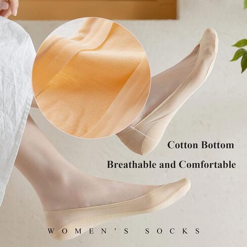 XTBPQMX No Show Non Slip Footies Socks Womens (10 Pairs) Nylon Ultra Low Cut Liner Invisible Socks for Heels Flats Lofers in Kuwait