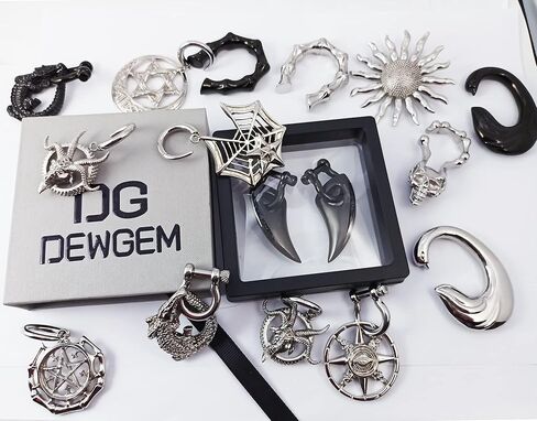 DEWGEM Stainless Steel Dangle Gauges Plugs for Stretched Ears Weighted Dangling Plugs Hangers for Ear Tunnels Replace Ear Tapers and Spirals Ear Stretching Kits Ear Plugs for Women Size 6G in Saudi Arabia