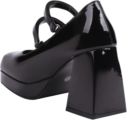 Mary Jane Shoes Women Classic Block Heels Closed Toe Chunky Heels for Women Adjustable Double Buckle Casual Office Dress Shoes in Saudi Arabia