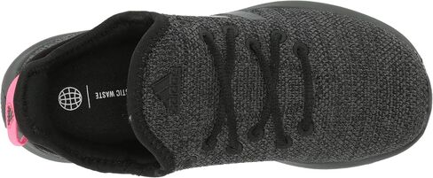 adidas Cloudfoam Pure Sportswear Sneaker, Core Black/Core Black/Lucid Pink, 6 US Unisex Big Kid in Kuwait