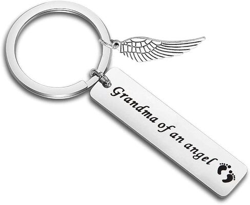 WUSUANED Baby Memorial Keychain Grandma/Grandpa of an Angel Sympathy Gift Loss of Son Daughter Gift in Kuwait