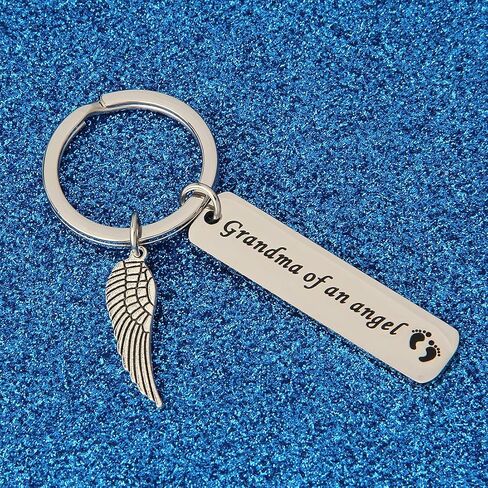 WUSUANED Baby Memorial Keychain Grandma/Grandpa of an Angel Sympathy Gift Loss of Son Daughter Gift in Kuwait