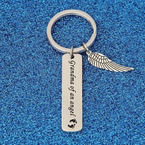 WUSUANED Baby Memorial Keychain Grandma/Grandpa of an Angel Sympathy Gift Loss of Son Daughter Gift in Kuwait