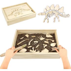 Xylolin Dinosaur Excavation Archaeology Dig Kit for Kids, Fossil Explore Sensory Bin Toys, Dino Skeletons Bones Puzzle Game, Archaeology Science STEM Toys for Boys and Girls (Tyrannosaurus)