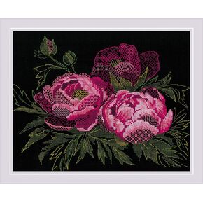 RIOLIS UAB Cross Stitch, Lace Peonies (14 Count)