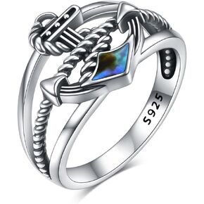 CUPENDA Pentagram/Tree of Life/Witches Knot/Anchor/Thor Hammer Ring Sterling Silver Celtic Knot Wiccan Rings Viking Jewelry Gifts for Women