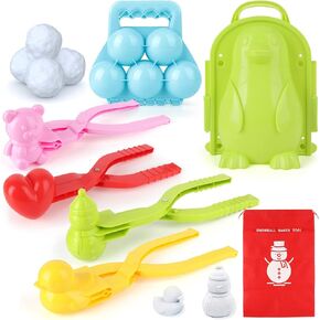 weiff Snowball Maker Tool Toys Kit- 7 PCS Snow Sand Toys Set Penguin Snowman Bear Duck Heart Mold Fight Snowball Sets for Kids Toddler Outdoor Play Birthday Gift Christmas Xmas Winter in Saudi Arabia
