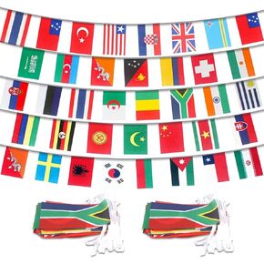 100 Countries String Flag Pennant Banner, Small Mini Countries Flags Bunting Banner, Flag Banners for Heritage Hispanic Month, Decoration for School, Party, Classroom, 82 Feet 100 Flags in Saudi Arabia