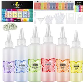 مجموعة صبغ ربطات العنق 84 قطعة من Magicfly، مجموعة كبيرة الحجم من 6 ألوان لصبغ القماش، مجموعة صبغات الربط بخطوة واحدة، مثالية للمخيمات الصيفية، والحفلات، والمناسبات المدرسية، ولم شمل الأسرة والأنشطة الجماعية in Kuwait