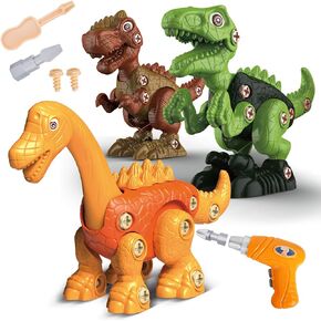 Take Apart Dinosaur Toys for Boys Building Toy Set with Electric Drill Construction Engineering Play Kit STEM Learning for Kids Girls Age 3 4 5 Year Old