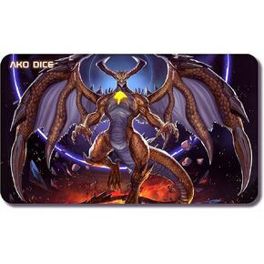 سجادة اللعب AKO Dice Dragon Playmat Nonslip مقاس 24 بوصة × 14 بوصة / لوحة ماوس لألعاب الورق - التصميم الأصلي (النار)