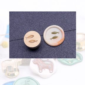 3D Embossed Retro Brass Wax Seal Stamp Head with Wooden Handle, Sealing Kit for Wedding Letter Invitation Sealing DIY Envelope Embellishment, Greeting Card, Gift Packaging, 20-30mm