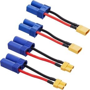 XT30 to EC3 Male Female Adapter Connector for RC FPV Drone Car Lipo NiMH Battery Charger ESC (4 Pack)