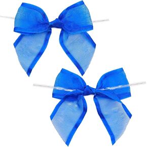 ربطات عنق من الأورجانزا الزرقاء للهدايا وأكياس الحلوى (1. 5 بوصة، 36 حزمة) in Kuwait