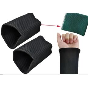 Finished Knitted Ribbed Cuffs,Replacement Jacket Stripes Rib Knit Trims Cuffs 1Pair for Sewing DIY (Black)