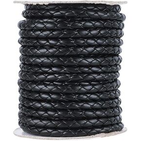 Beadthoven 1 Roll/10m 4mm Chocolate Color Imitation Cowhide Leather Beading Cord Rope Necklace Chain PU Leather for DIY Handmade Necklace Bra Necklace Bracelet Jewelry Making Crafts Findings (4mm 10m)