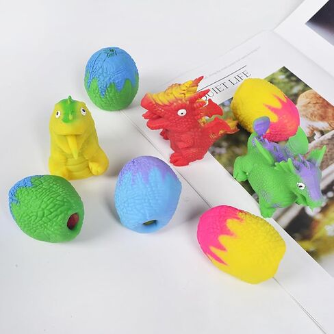 ألعاب ضغط الديناصورات 4 قطع من ألعاب الوجه لبيض الديناصورات، ألعاب تخفيف التوتر، كرات ضغط ذات ألوان عشوائية، ألعاب تململ حسية ممتعة للأطفال في الفصول الدراسية، هدايا الحفلات، هدايا عيد الميلاد in Kuwait