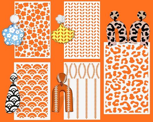 BABORUI 10Pcs Clay Texture Sheets for Polymer Clay, Reusable Clay Stamps Stencils with 2Pcs Scraper, Polymer Clay Tools Embossing Stamp Mats for Printing on Clay Earring Jewelry in Saudi Arabia