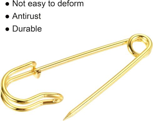 MECCANIXITY Safety Pins 1.77 Inch Large Metal Sewing Pins for Blankets Crafts Brooch Making Bronze Tone 15Pcs in Kuwait