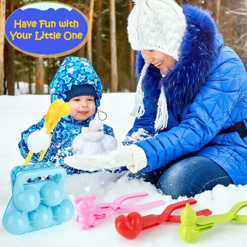 weiff Snowball Maker Tool Toys Kit- 7 PCS Snow Sand Toys Set Penguin Snowman Bear Duck Heart Mold Fight Snowball Sets for Kids Toddler Outdoor Play Birthday Gift Christmas Xmas Winter in Saudi Arabia