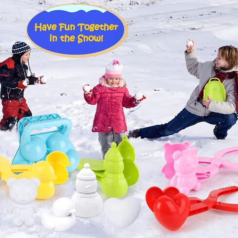 weiff Snowball Maker Tool Toys Kit- 7 PCS Snow Sand Toys Set Penguin Snowman Bear Duck Heart Mold Fight Snowball Sets for Kids Toddler Outdoor Play Birthday Gift Christmas Xmas Winter in Saudi Arabia