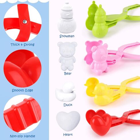 weiff Snowball Maker Tool Toys Kit- 7 PCS Snow Sand Toys Set Penguin Snowman Bear Duck Heart Mold Fight Snowball Sets for Kids Toddler Outdoor Play Birthday Gift Christmas Xmas Winter in Saudi Arabia