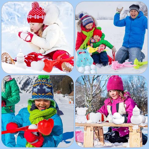 weiff Snowball Maker Tool Toys Kit- 7 PCS Snow Sand Toys Set Penguin Snowman Bear Duck Heart Mold Fight Snowball Sets for Kids Toddler Outdoor Play Birthday Gift Christmas Xmas Winter in Saudi Arabia
