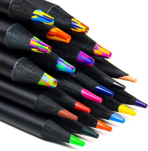 VIEKIER 8 Color in 1 Rainbow Pencils, 20PCS Jumbo Colored Pencils Multicolored Pencils for Art Drawing Coloring Sketching in Kuwait
